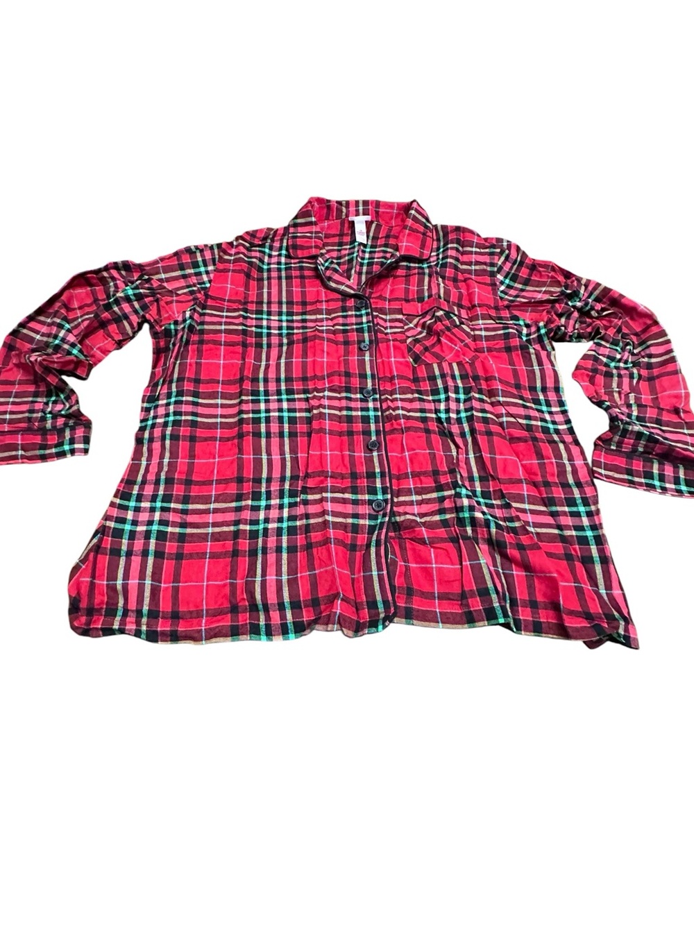 Wondershop Women's 1X Family Sleep 2 Pc Red Green Black Tartan Plaid - Picture 5 of 15